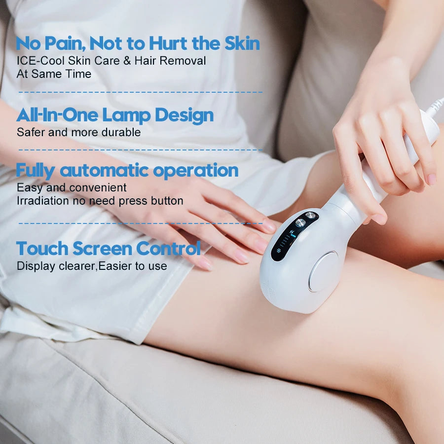 999,999 Flashes IPL Hair Removal Laser for Women Home Care with Ice Cooling Permanent and Painless in English