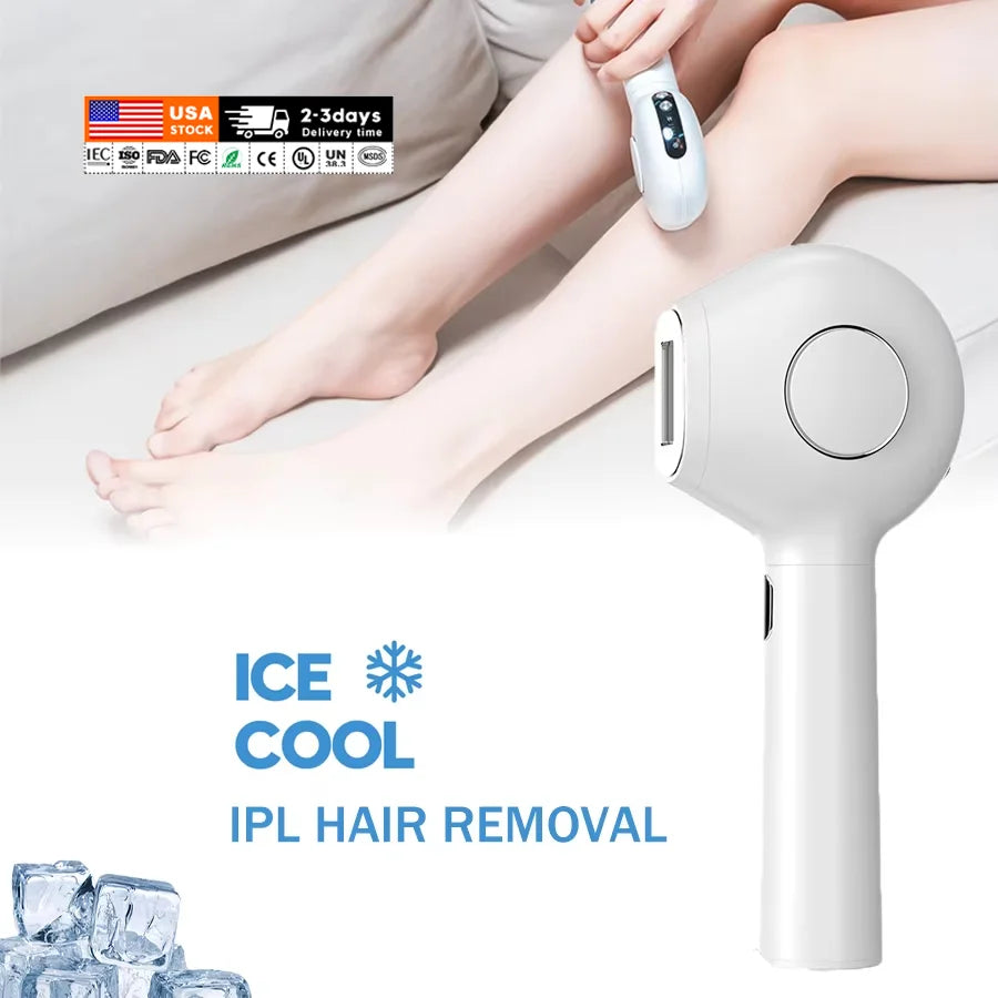 999,999 Flashes IPL Hair Removal Laser for Women Home Care with Ice Cooling Permanent and Painless in English