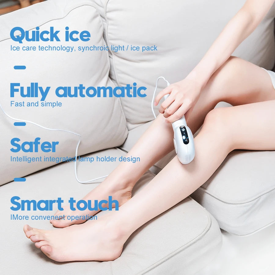 999,999 Flashes IPL Hair Removal Laser for Women Home Care with Ice Cooling Permanent and Painless in English