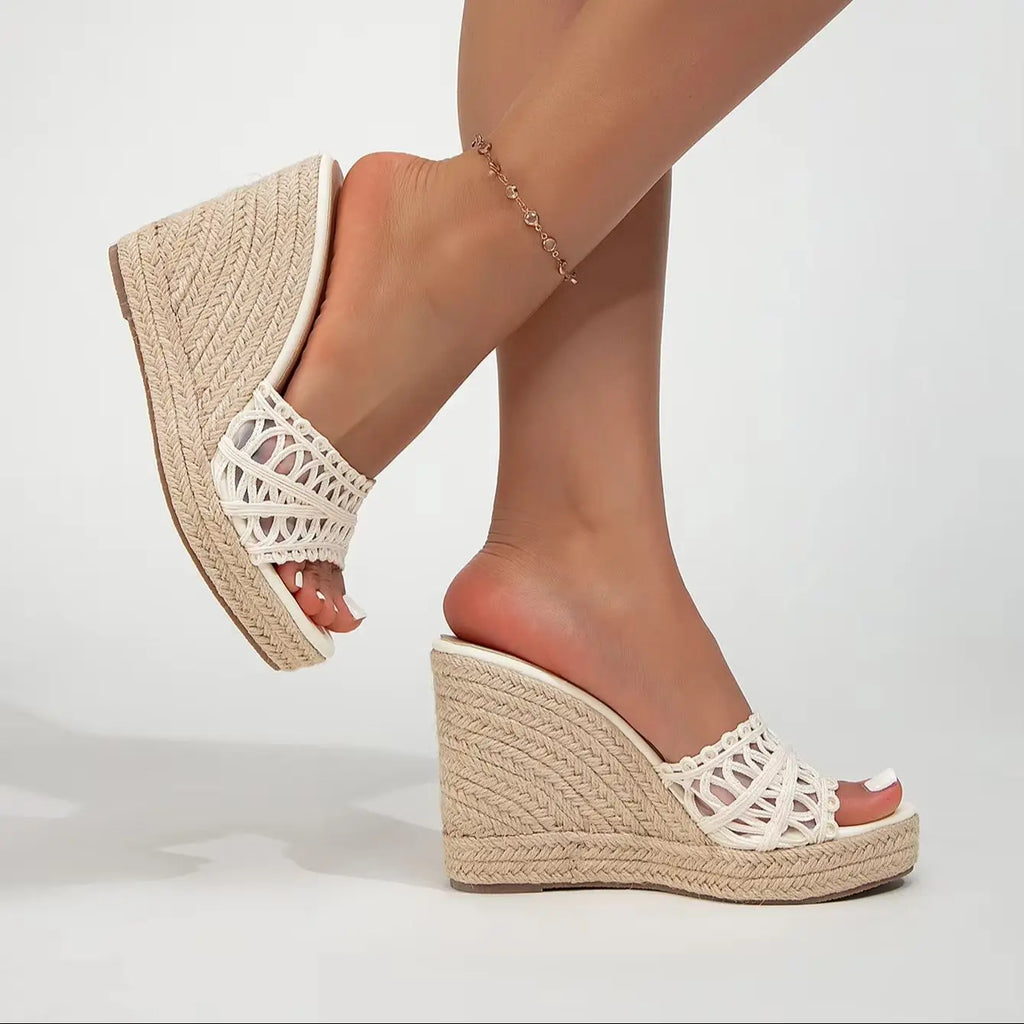 Nouvelles sandales d'été simples pour femmes, polyvalentes pour le quotidien, les vacances, les loisirs, les voyages, sandales à plateforme à talon haut à bout ouvert